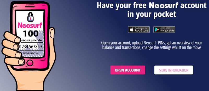 Neosurf - mobile app.